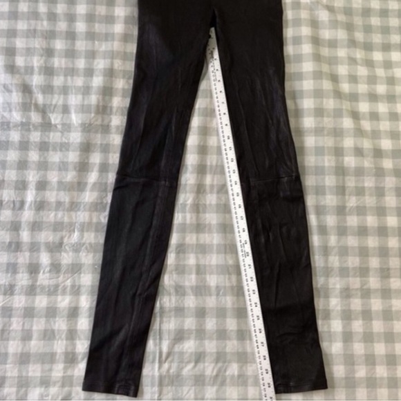 Helmut Lang Lamb leather leggings black stretchy size 0 luxury genuine leather - Picture 10 of 12